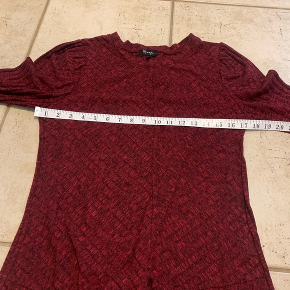 Lily Morgan Burgundy Ribbed Knit Long-Sleeve Top - L/G - Picture 4 of 6